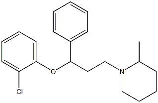 2-Chlorophenyl 1-phenyl-3-(2-methyl-piperidino)propyl ether Struktur