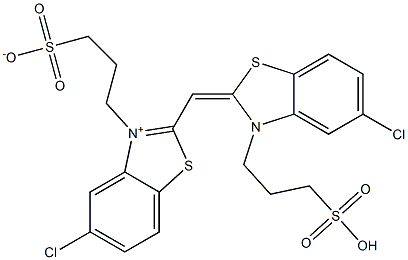 2-[3-(3-Sulfopropyl)-5-chlorobenzothiazole-2(3H)-ylidenemethyl]-3-(3-sulfonatopropyl)-5-chlorobenzothiazole-3-ium Struktur