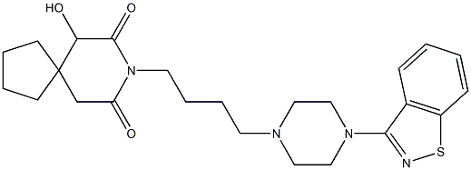 8-[4-[4-(1,2-Benzisothiazol-3-yl)-1-piperazinyl]butyl]-6-hydroxy-8-azaspiro[4.5]decane-7,9-dione Struktur