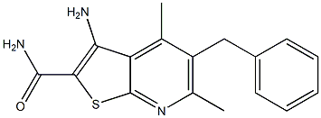 3-Amino-4,6-dimethyl-5-benzylthieno[2,3-b]pyridine-2-carboxamide Struktur