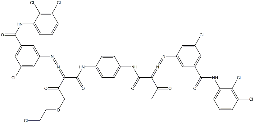 3,3'-[2-[(2-Chloroethyl)oxy]-1,4-phenylenebis[iminocarbonyl(acetylmethylene)azo]]bis[N-(2,3-dichlorophenyl)-5-chlorobenzamide] Struktur