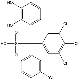 (3-Chlorophenyl)(3,4,5-trichlorophenyl)(2,3-dihydroxyphenyl)methanesulfonic acid Struktur