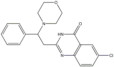 6-Chloro-2-(2-morpholino-2-phenylethyl)quinazolin-4(3H)-one Struktur