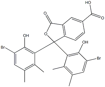 1,1-Bis(5-bromo-6-hydroxy-2,3-dimethylphenyl)-1,3-dihydro-3-oxoisobenzofuran-5-carboxylic acid Struktur