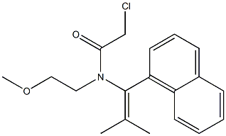 N-[1-(Naphthalen-1-yl)-2-methyl-1-propenyl]-N-[2-methoxyethyl]-2-chloroacetamide Struktur