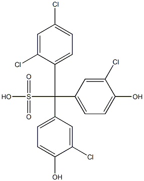 (2,4-Dichlorophenyl)bis(3-chloro-4-hydroxyphenyl)methanesulfonic acid Struktur