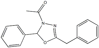 5-Benzyl-2-phenyl-3-acetyl-2,3-dihydro-1,3,4-oxadiazole Struktur