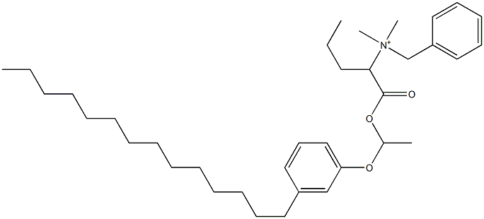 N,N-Dimethyl-N-benzyl-N-[1-[[1-(3-tetradecylphenyloxy)ethyl]oxycarbonyl]butyl]aminium Struktur