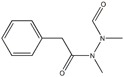 N,N'-Dimethyl-N'-formyl-2-phenylacetic acid hydrazide Struktur