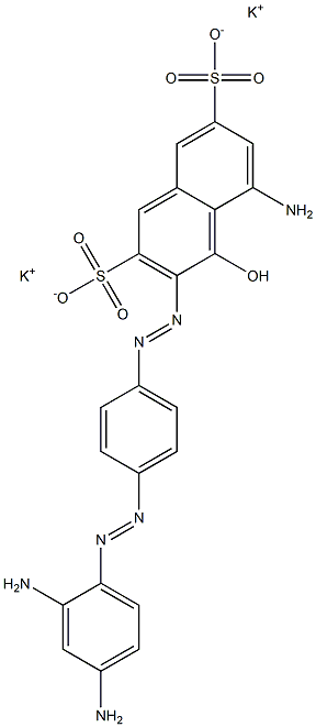 5-Amino-3-[p-(2,4-diaminophenylazo)phenylazo]-4-hydroxy-2,7-naphthalenedisulfonic acid dipotassium salt Struktur