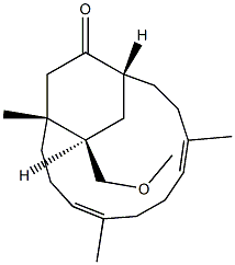 (1R,12R,15R)-15-(Methoxymethyl)-1,5,9-trimethylbicyclo[10.2.2]hexadeca-4,8-dien-13-one Struktur