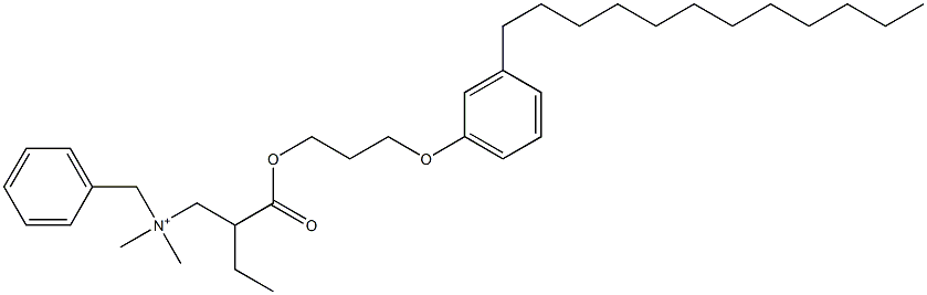 N,N-Dimethyl-N-benzyl-N-[2-[[3-(3-dodecylphenyloxy)propyl]oxycarbonyl]butyl]aminium Struktur