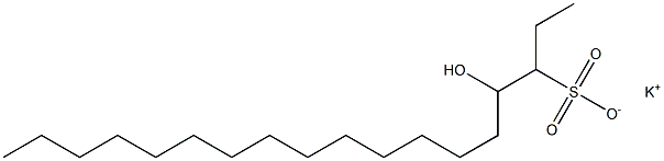 4-Hydroxyoctadecane-3-sulfonic acid potassium salt Struktur