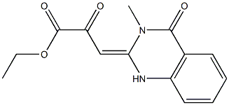 3-[(1,2,3,4-Tetrahydro-3-methyl-4-oxoquinazolin)-2-ylidene]-2-oxopropionic acid ethyl ester Struktur