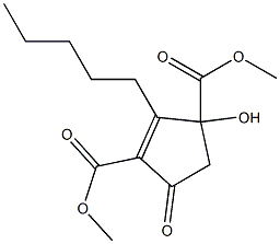 4-Hydroxy-1-oxo-3-pentyl-2-cyclopentene-2,4-dicarboxylic acid dimethyl ester Struktur