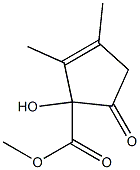 2-Hydroxy-1-oxo-3,4-dimethyl-3-cyclopentene-2-carboxylic acid methyl ester Struktur