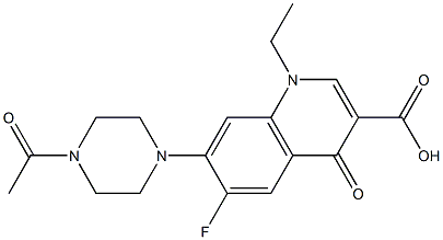 1-Ethyl-4(1H)-oxo-6-fluoro-7-(4-acetylpiperazino)quinoline-3-carboxylic acid Struktur