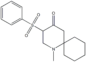 1-Methyl-3-phenylsulfonyl-1-azaspiro[5.5]undecan-4-one Struktur