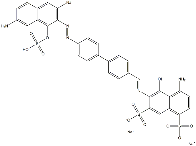 4-Amino-6-[[4'-[(7-amino-1-hydroxy-3-sodiosulfo-2-naphthalenyl)azo]-1,1'-biphenyl-4-yl]azo]-5-hydroxynaphthalene-1,7-disulfonic acid disodium salt Struktur