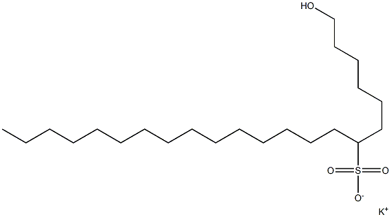 1-Hydroxydocosane-7-sulfonic acid potassium salt Struktur