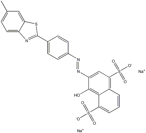 4-Hydroxy-3-[[4-(6-methyl-2-benzothiazolyl)phenyl]azo]naphthalene-1,5-disulfonic acid disodium salt Struktur