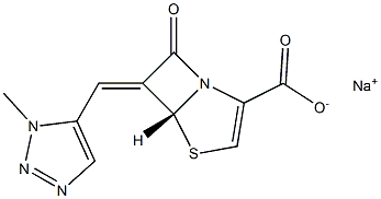 (5R,6Z)-6-[[3-Methyl-3H-1,2,3-triazol-4-yl]methylene]-7-oxo-4-thia-1-azabicyclo[3.2.0]hept-2-ene-2-carboxylic acid sodium salt Struktur