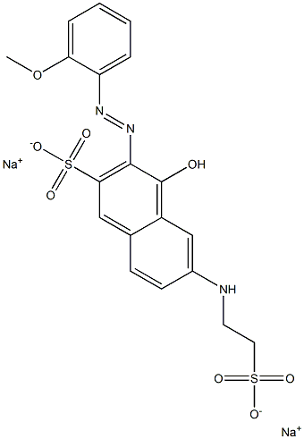 3-[(2-Methoxyphenyl)azo]-4-hydroxy-6-[(2-sulfoethyl)amino]-2-naphthalenesulfonic acid disodium salt Struktur