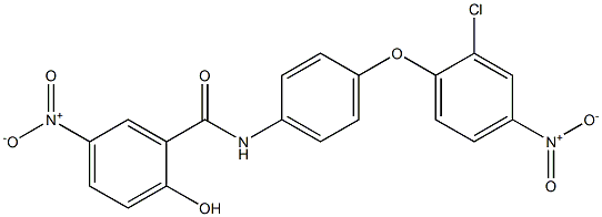 2-Hydroxy-5-nitro-N-[4-(2-chloro-4-nitrophenoxy)phenyl]benzamide Struktur