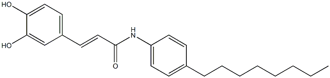 (E)-N-(4-Octylphenyl)-3-(3,4-dihydroxyphenyl)propenamide Struktur