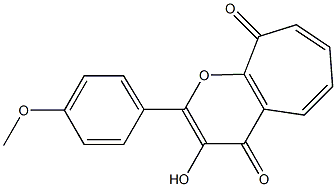 2-(4-Methoxyphenyl)-3-hydroxycyclohepta[b]pyran-4,9-dione Struktur