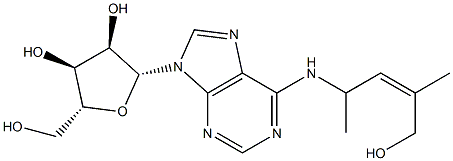 N-[(2R,3Z)-4-Methyl-5-hydroxy-3-penten-2-yl]adenosine Struktur