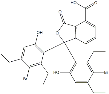 1,1-Bis(3-bromo-2,4-diethyl-6-hydroxyphenyl)-1,3-dihydro-3-oxoisobenzofuran-4-carboxylic acid Struktur