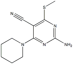 2-Amino-4-piperidino-6-(methylthio)pyrimidine-5-carbonitrile Struktur