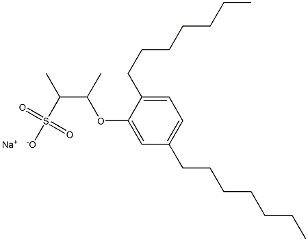 3-(2,5-Diheptylphenoxy)butane-2-sulfonic acid sodium salt Struktur