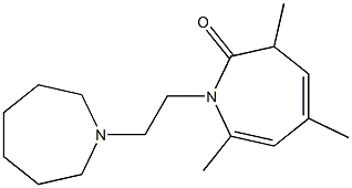 1,3-Dihydro-1-[2-[(hexahydro-1H-azepin)-1-yl]ethyl]-3,5,7-trimethyl-2H-azepin-2-one Struktur