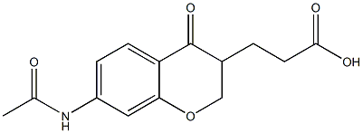 7-Acetylamino-3,4-dihydro-4-oxo-2H-1-benzopyran-3-propionic acid Struktur