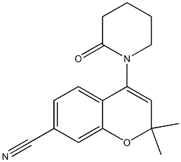 1-(7-Cyano-2,2-dimethyl-2H-1-benzopyran-4-yl)piperidin-2-one Struktur