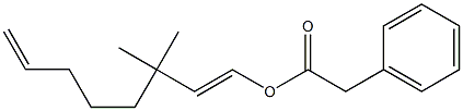 Phenylacetic acid 3,3-dimethyl-1,7-octadienyl ester Struktur