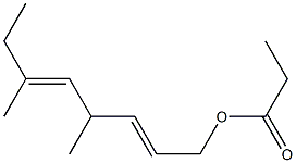 Propionic acid 4,6-dimethyl-2,5-octadienyl ester Struktur