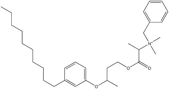 N,N-Dimethyl-N-benzyl-N-[1-[[3-(3-decylphenyloxy)butyl]oxycarbonyl]ethyl]aminium Struktur