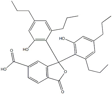 1,3-Dihydro-1,1-bis(6-hydroxy-2,4-dipropylphenyl)-3-oxoisobenzofuran-6-carboxylic acid Struktur