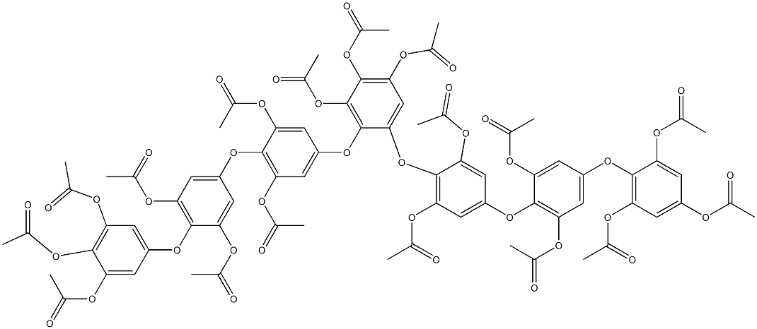 1-[4-[4-(2,4,6-Triacetoxyphenoxy)-2,6-diacetoxyphenoxy]-2,6-diacetoxyphenoxy]-2-[4-[4-(3,4,5-triacetoxyphenoxy)-3,5-diacetoxyphenoxy]-3,5-diacetoxyphenoxy]-3,4,5-triacetoxybenzene Struktur