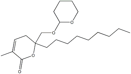 3-Methyl-6-nonyl-6-(tetrahydro-2H-pyran-2-yloxymethyl)-5,6-dihydro-2H-pyran-2-one Struktur