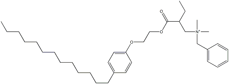 N,N-Dimethyl-N-benzyl-N-[2-[[2-(4-tridecylphenyloxy)ethyl]oxycarbonyl]butyl]aminium Struktur