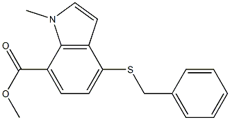 4-Benzylthio-1-methyl-1H-indole-7-carboxylic acid methyl ester Struktur