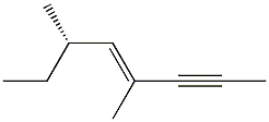 (4E,6S)-4,6-Dimethyl-4-octen-2-yne Struktur