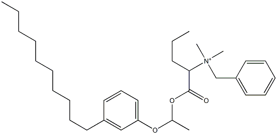 N,N-Dimethyl-N-benzyl-N-[1-[[1-(3-decylphenyloxy)ethyl]oxycarbonyl]butyl]aminium Struktur