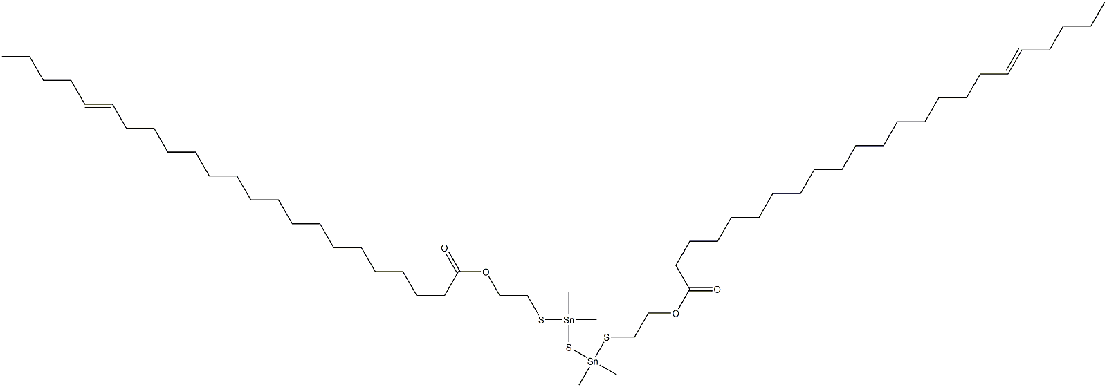 Bis[dimethyl[[2-(17-docosenylcarbonyloxy)ethyl]thio]stannyl] sulfide Struktur