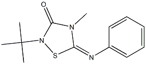 4-Methyl-2-tert-butyl-5-(phenylimino)-4,5-dihydro-1,2,4-thiadiazol-3(2H)-one Struktur