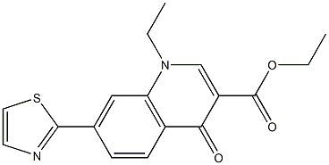 1,4-Dihydro-1-ethyl-4-oxo-7-(thiazol-2-yl)quinoline-3-carboxylic acid ethyl ester Struktur